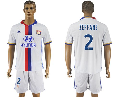 Lyon #2 Zeffane Home Soccer Club Jersey